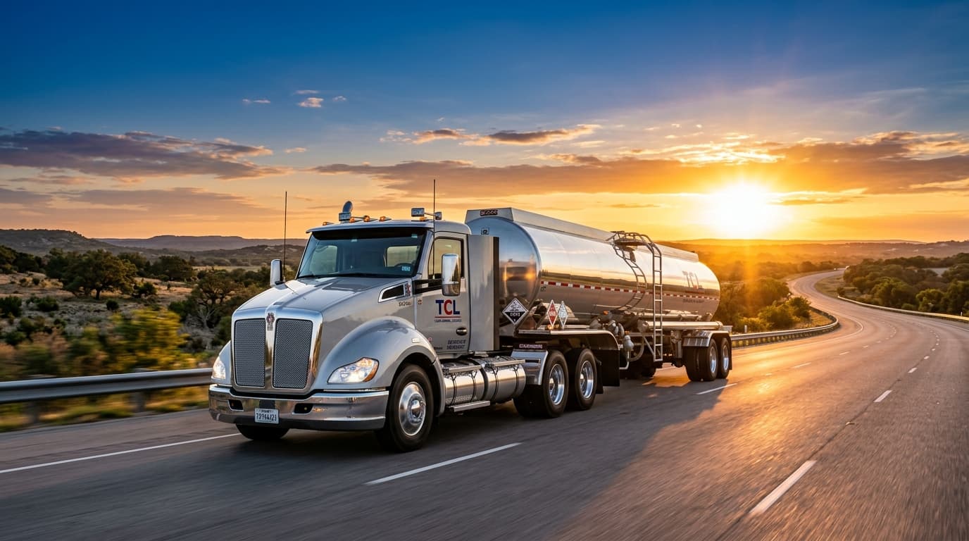 CI Logistics tank trailer on the road